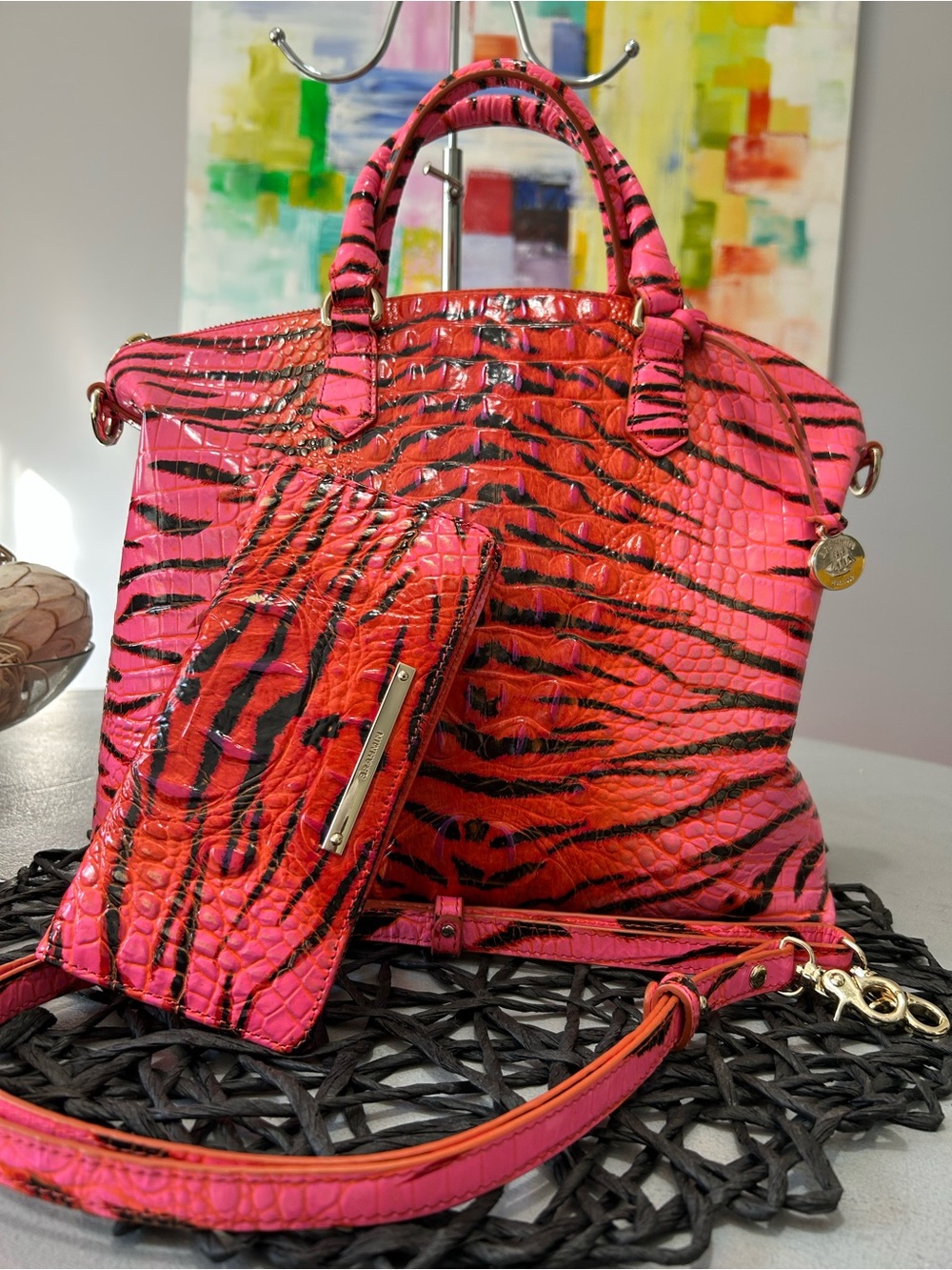 Brahmin Duxbury Pink Feline Ombre & Ady Wallet - Picture 2 of 13